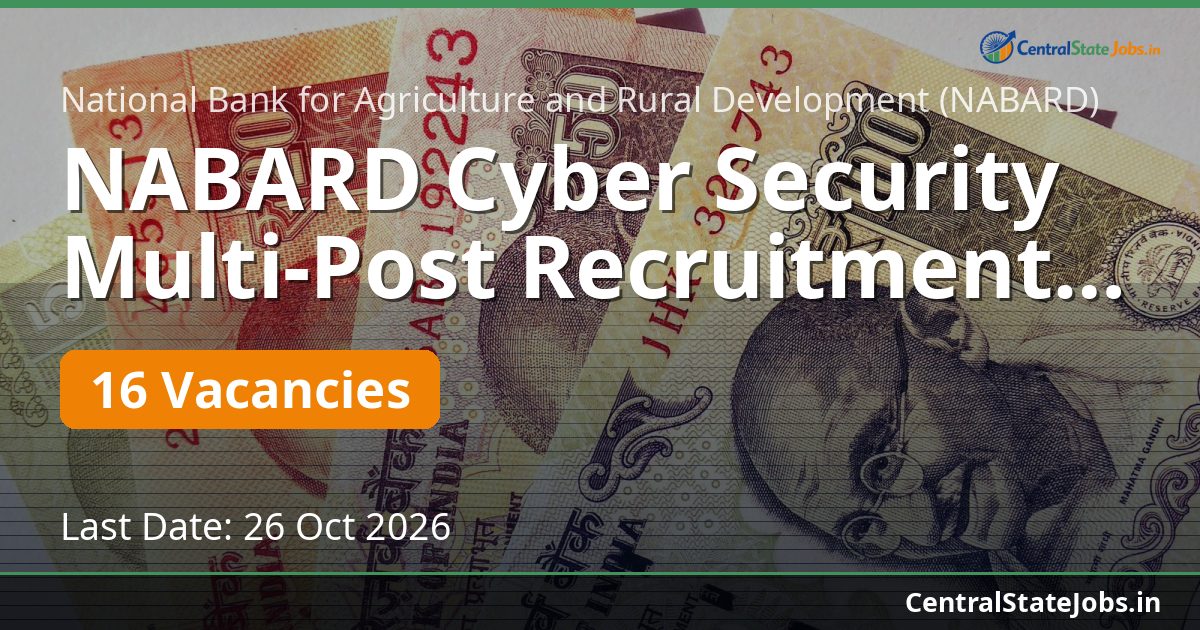 NABARD Cyber Security Multi-Post Recruitment 2026