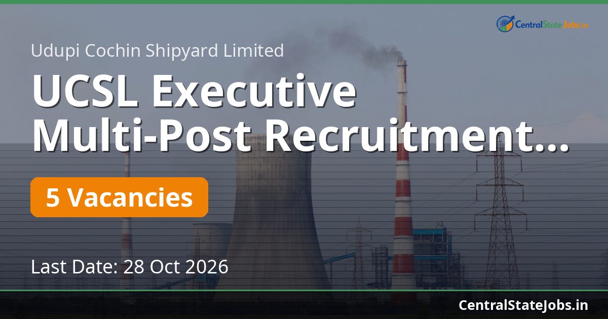 UCSL Executive Multi-Post Recruitment 2026