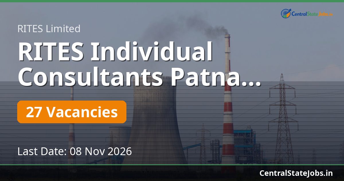 RITES Individual Consultants Patna Recruitment 2026