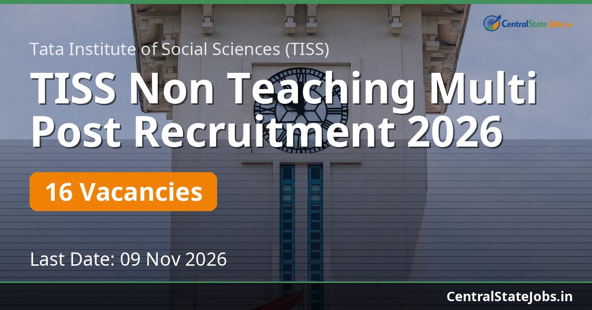 TISS Non Teaching Multi Post Recruitment 2026
