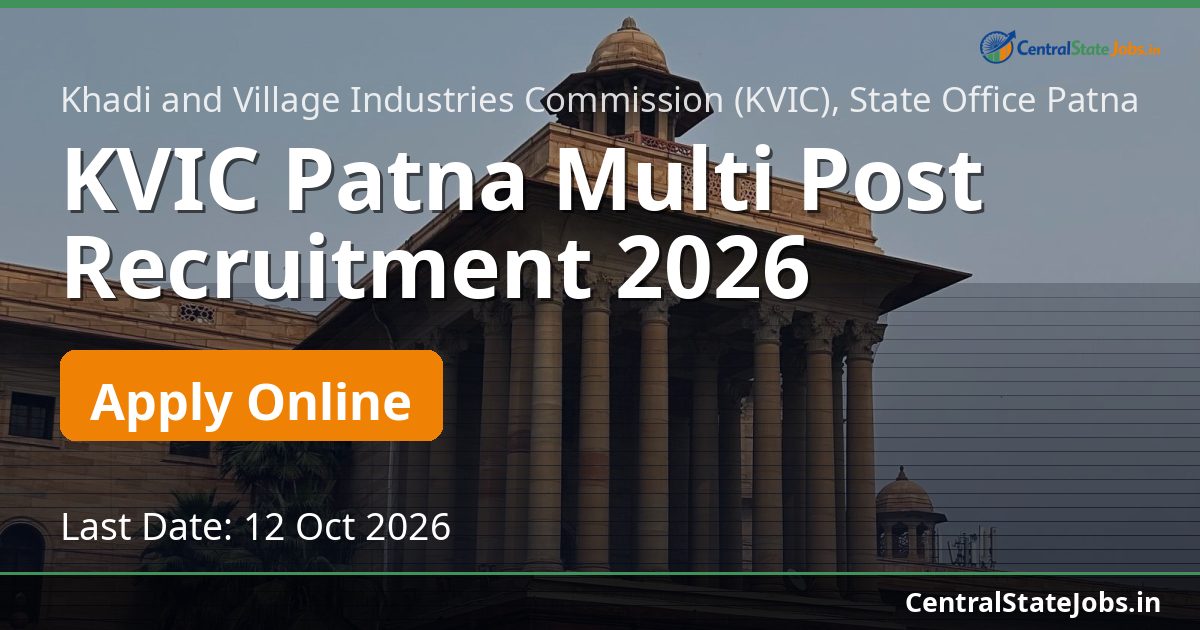 KVIC Patna Multi Post Recruitment 2026