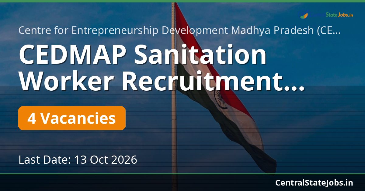 CEDMAP Sanitation Worker Recruitment 2026