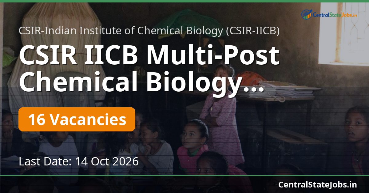 CSIR IICB Multi-Post Chemical Biology Recruitment 2026