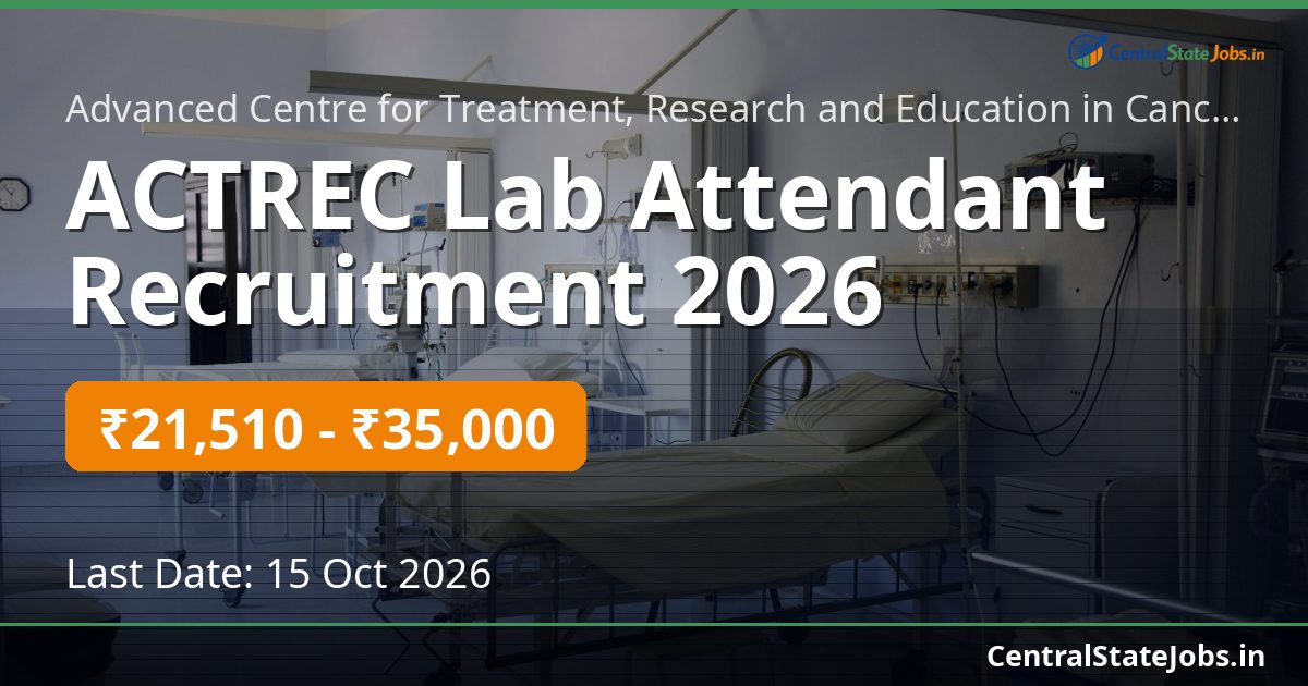 ACTREC Lab Attendant Recruitment 2026