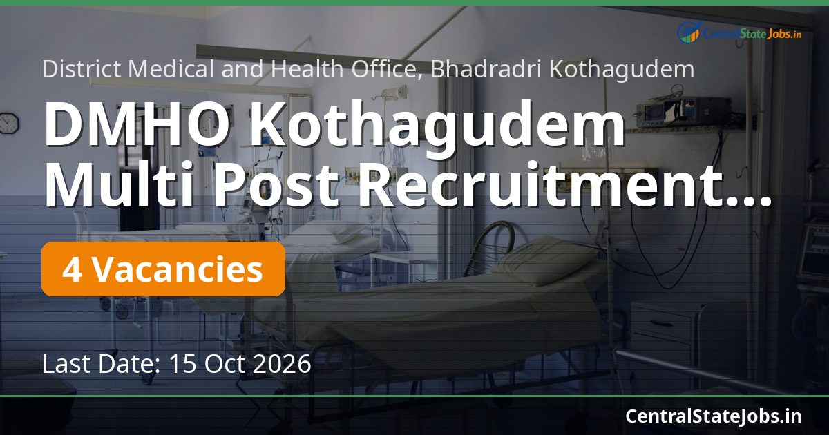 DMHO Kothagudem Multi Post Recruitment 2026