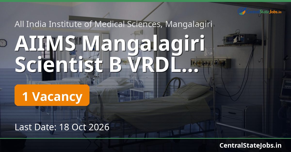 AIIMS Mangalagiri Scientist B VRDL Recruitment 2026