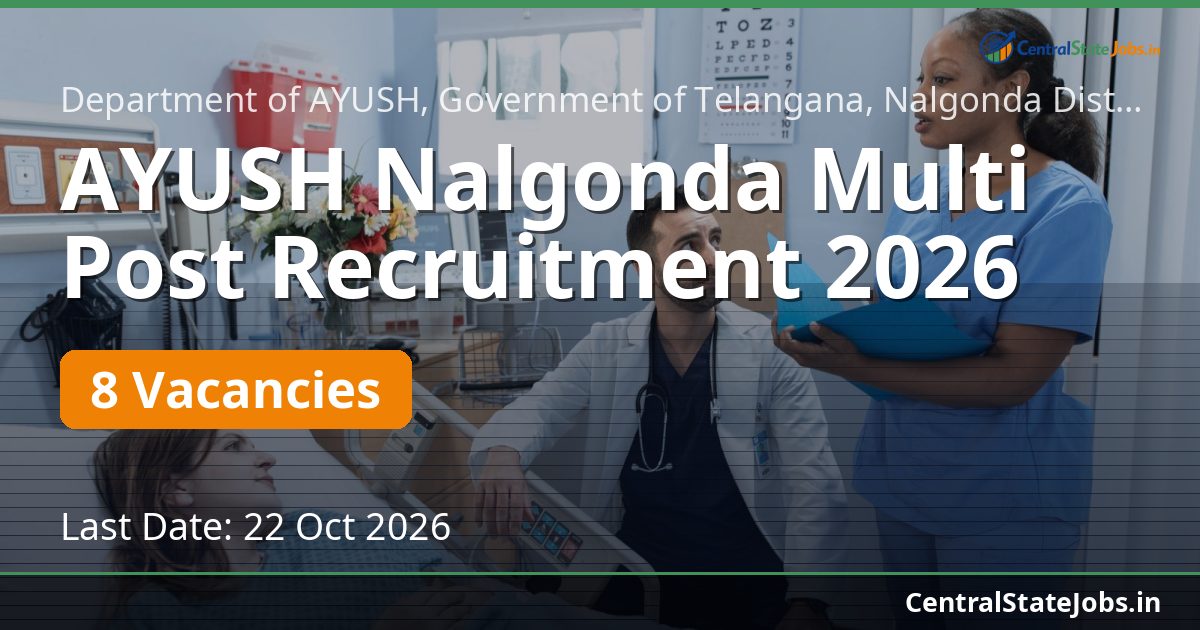 AYUSH Nalgonda Multi Post Recruitment 2026