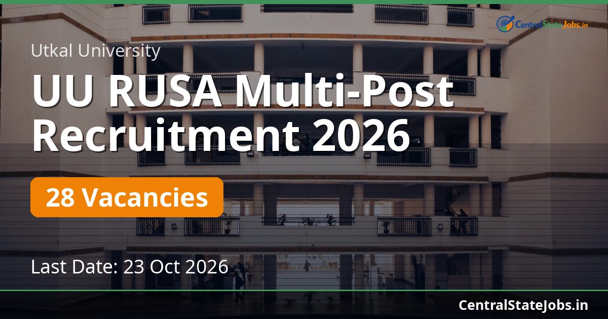 UU RUSA Multi-Post Recruitment 2026