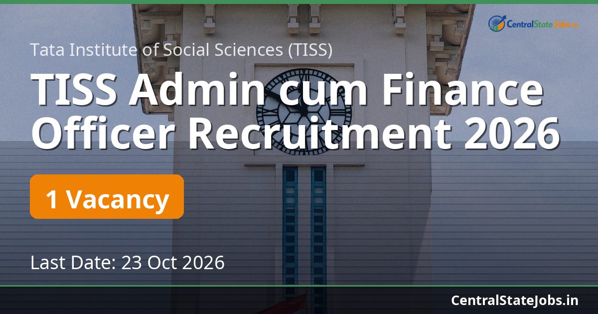 TISS Admin cum Finance Officer Recruitment 2026