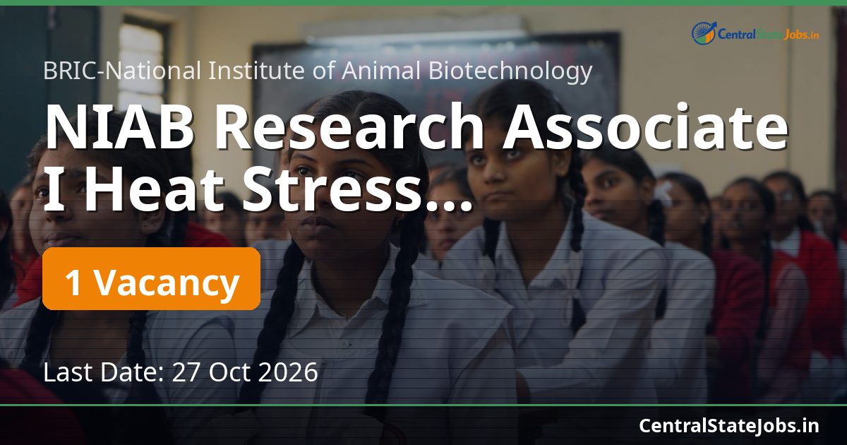 NIAB Research Associate I Heat Stress Recruitment 2026