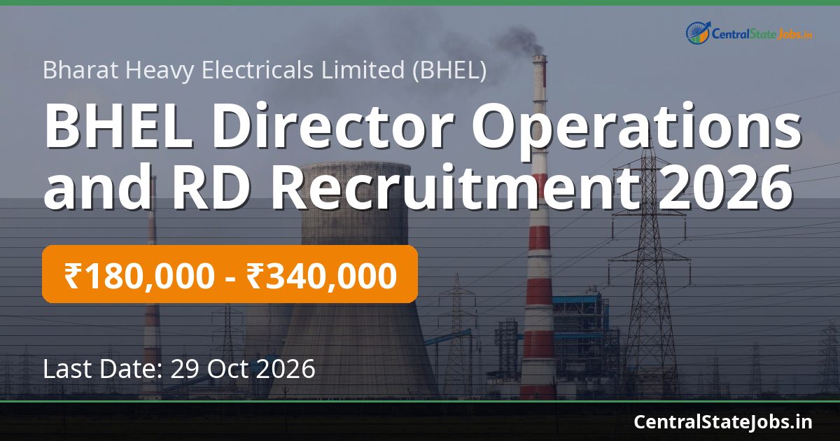 BHEL Director Operations and RD Recruitment 2026