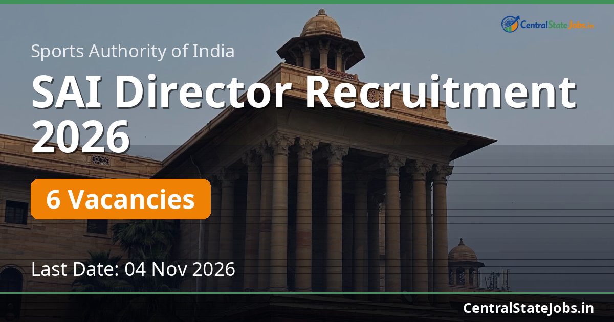 SAI Director Recruitment 2026