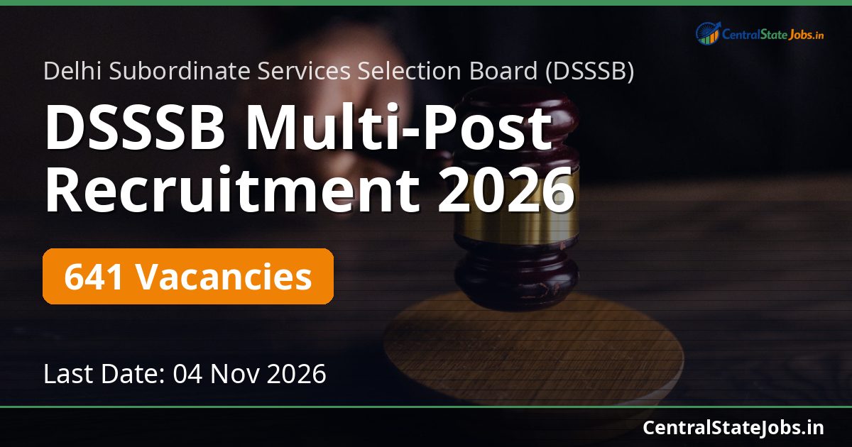 DSSSB Multi-Post Recruitment 2026 — 641 Vacancies
