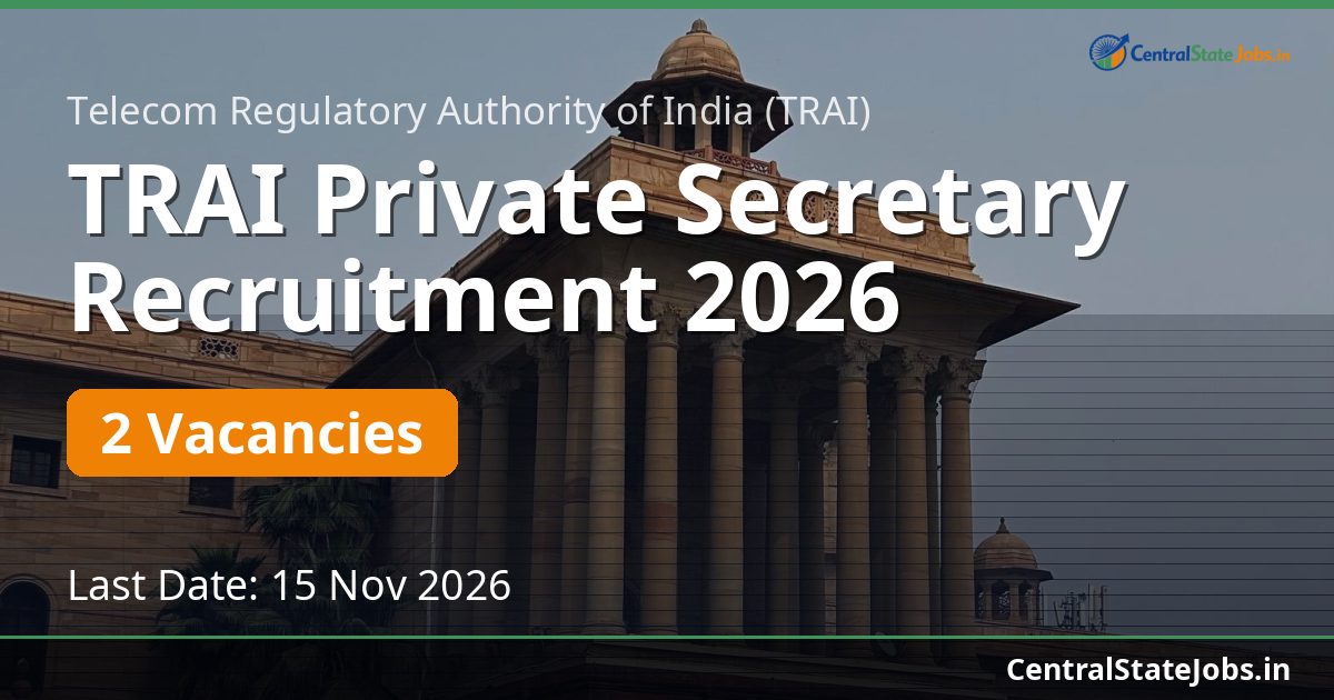 TRAI Private Secretary Recruitment 2026