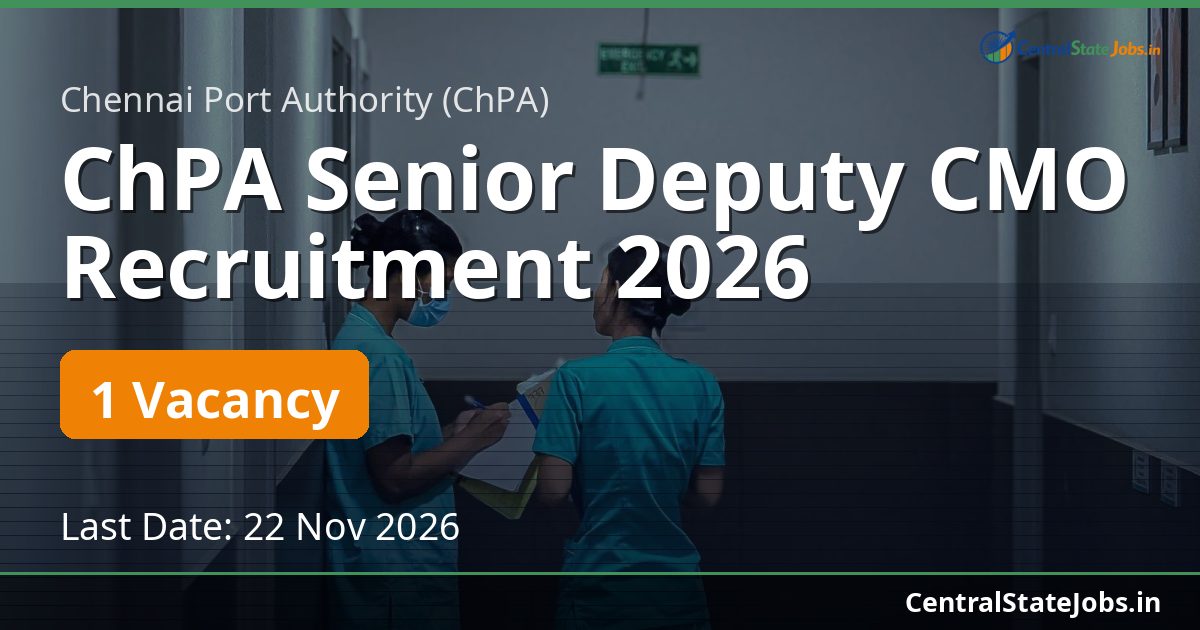 ChPA Senior Deputy CMO Recruitment 2026