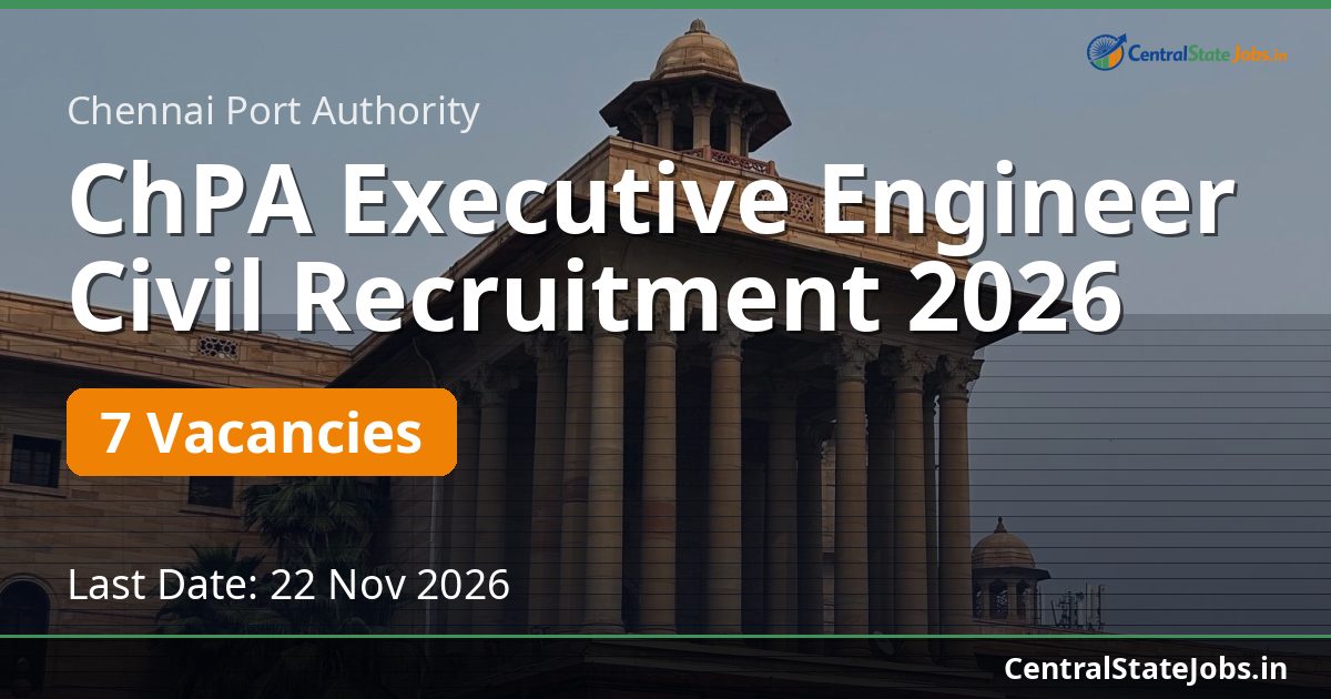 ChPA Executive Engineer Civil Recruitment 2026
