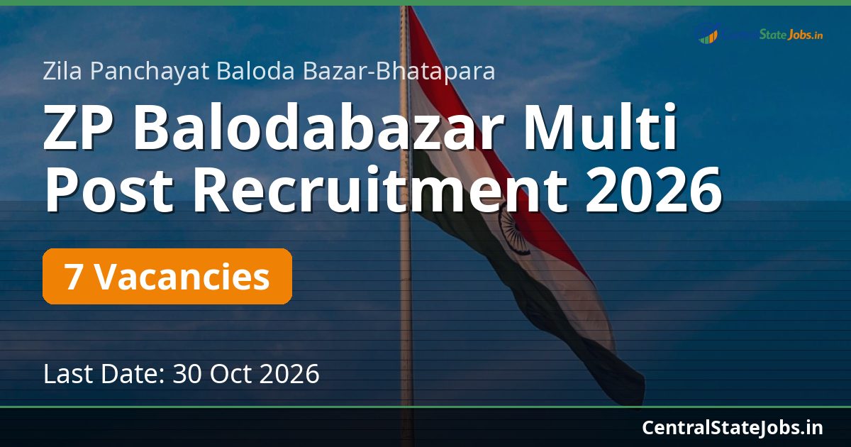 ZP Balodabazar Multi Post Recruitment 2026