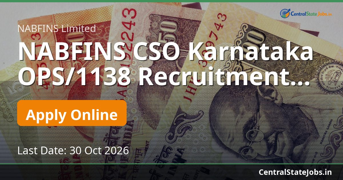 NABFINS CSO Karnataka OPS/1138 Recruitment 2026