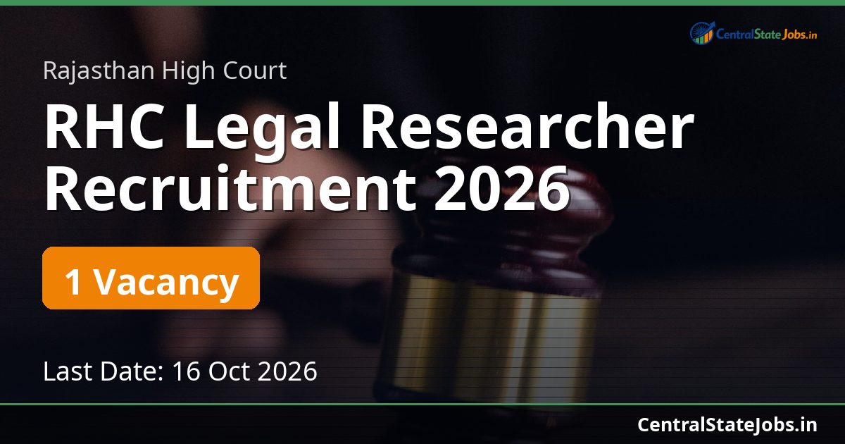 RHC Legal Researcher Recruitment 2026