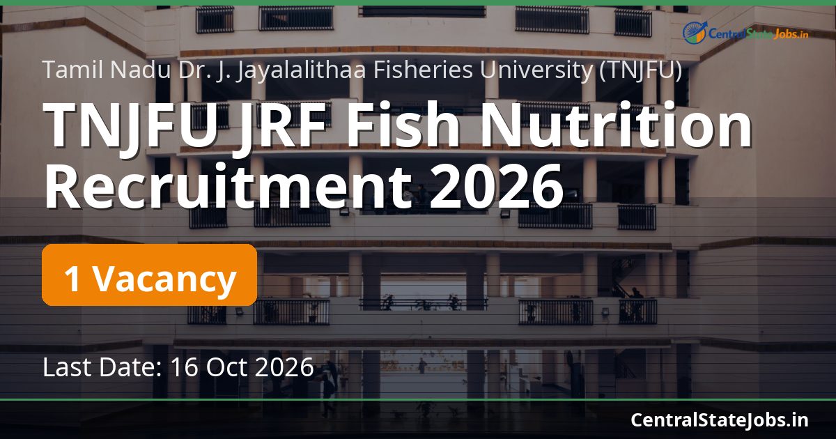 TNJFU JRF Fish Nutrition Recruitment 2026
