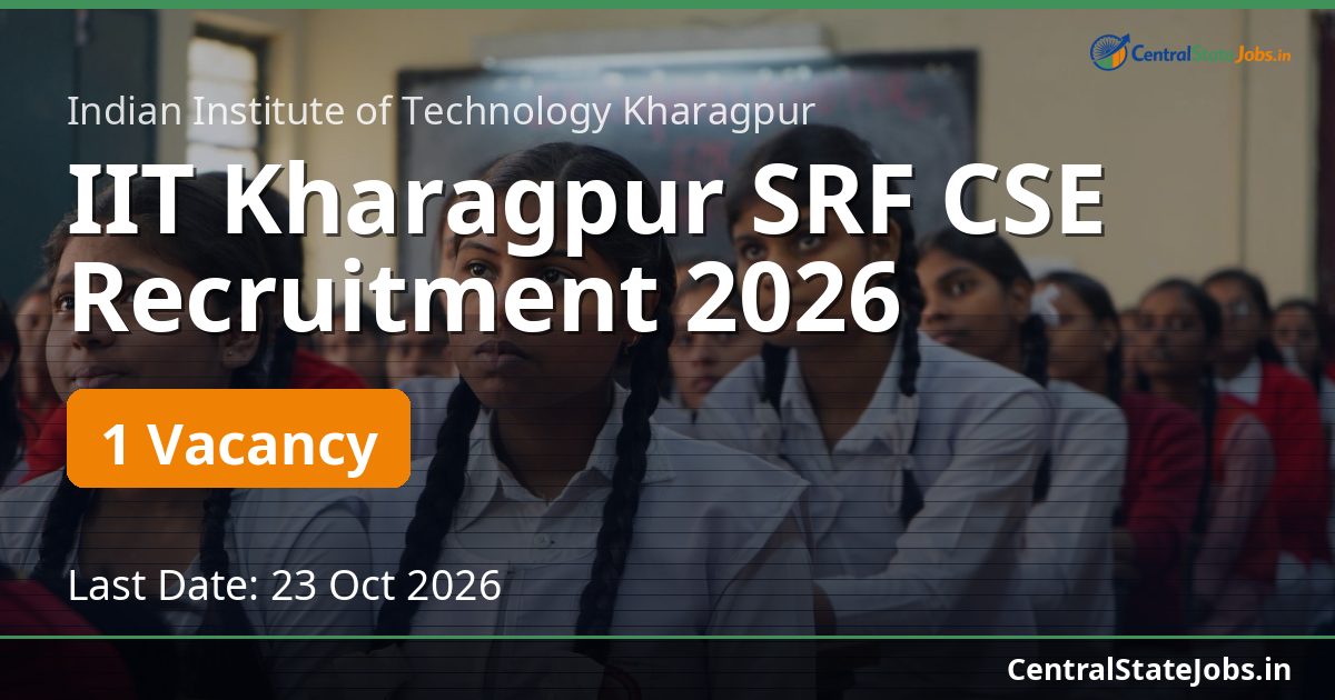 IIT Kharagpur SRF CSE Recruitment 2026