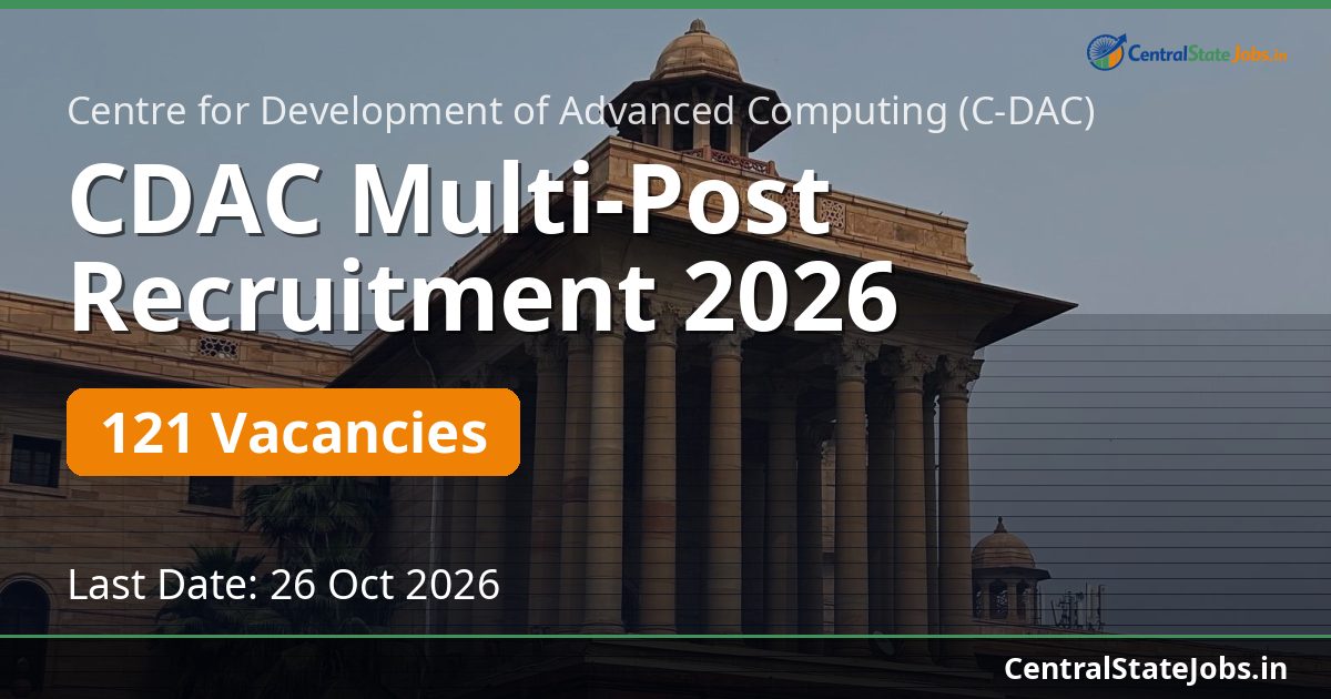 CDAC Multi-Post Recruitment 2026 — 121 Vacancies