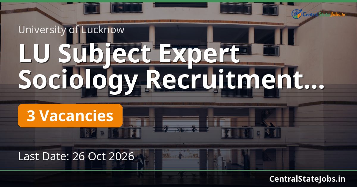 LU Subject Expert Sociology Recruitment 2026