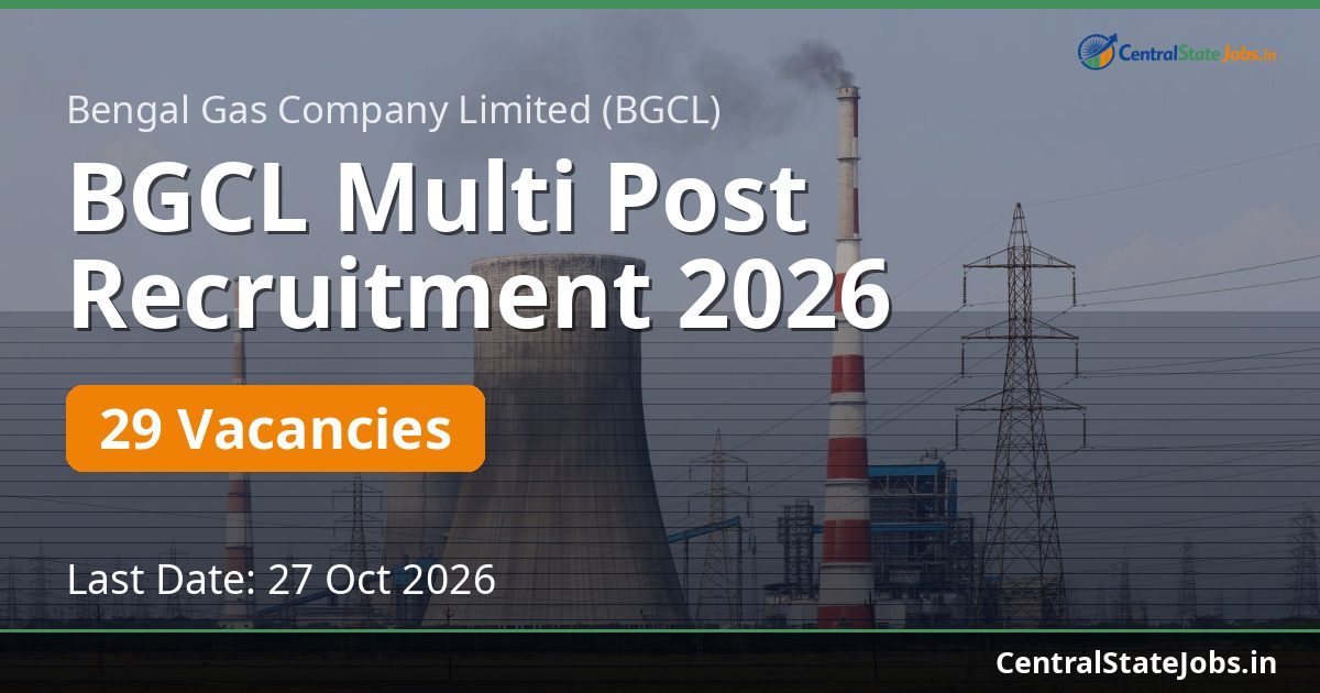 BGCL Multi Post Recruitment 2026