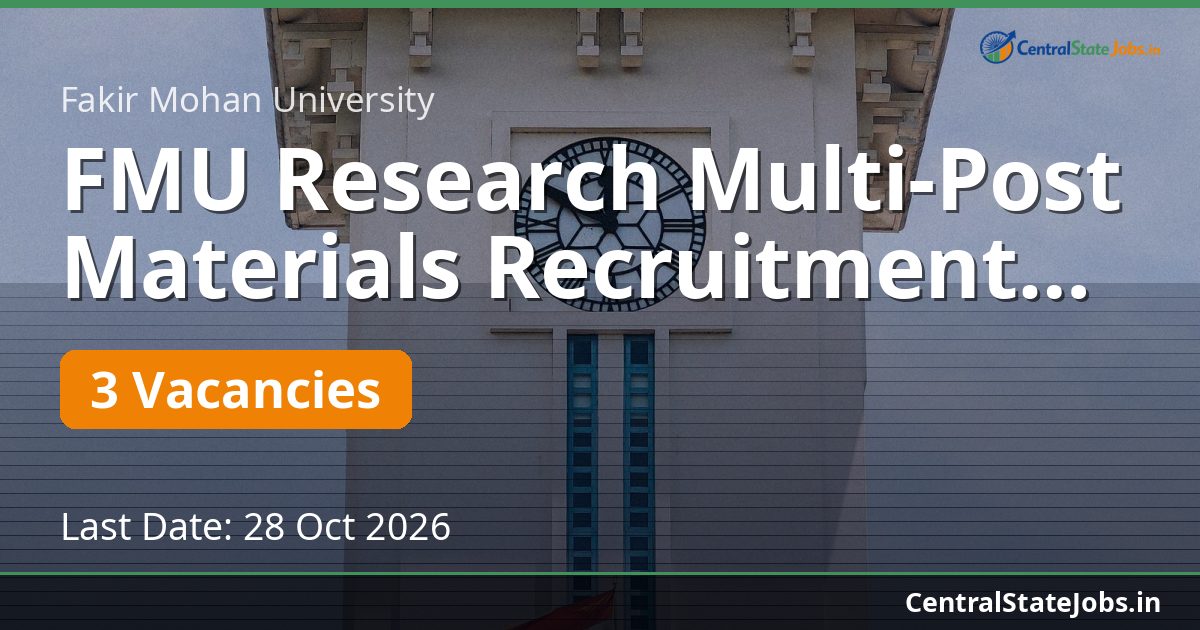 FMU Research Multi-Post Materials Recruitment 2026