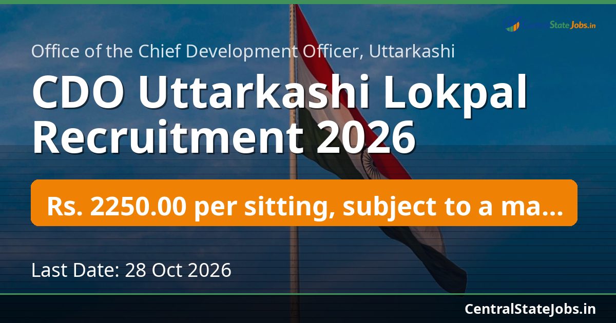 CDO Uttarkashi Lokpal Recruitment 2026