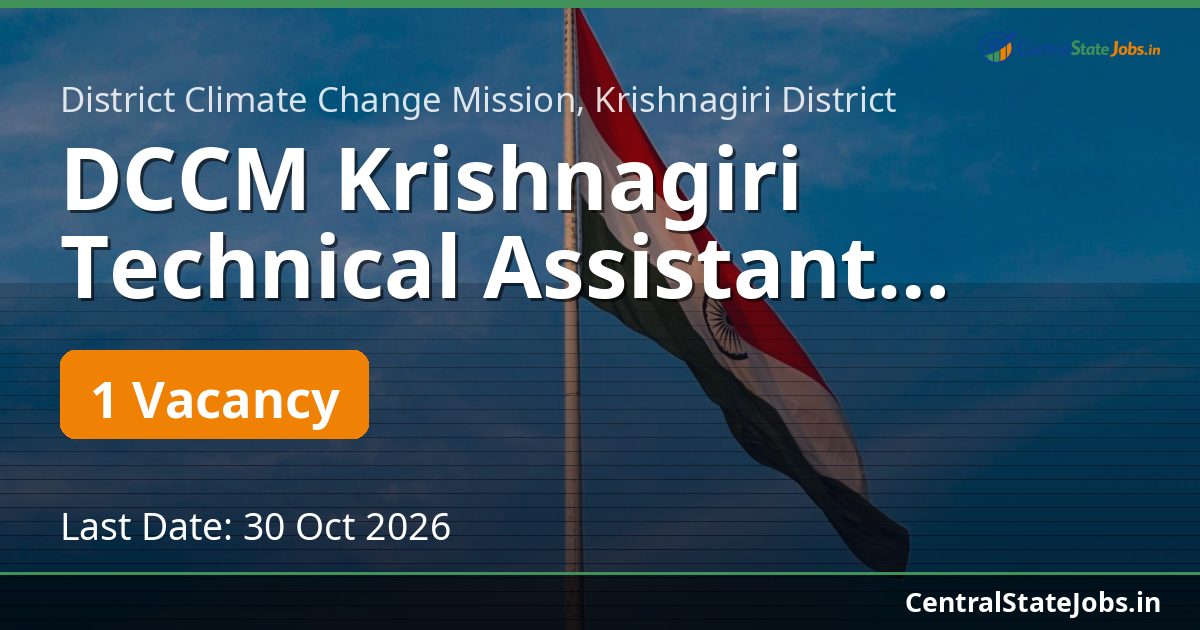 DCCM Krishnagiri Technical Assistant Recruitment 2026
