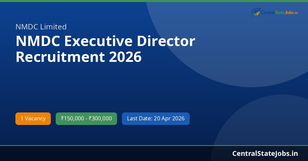 NMDC Executive Director Recruitment 2026