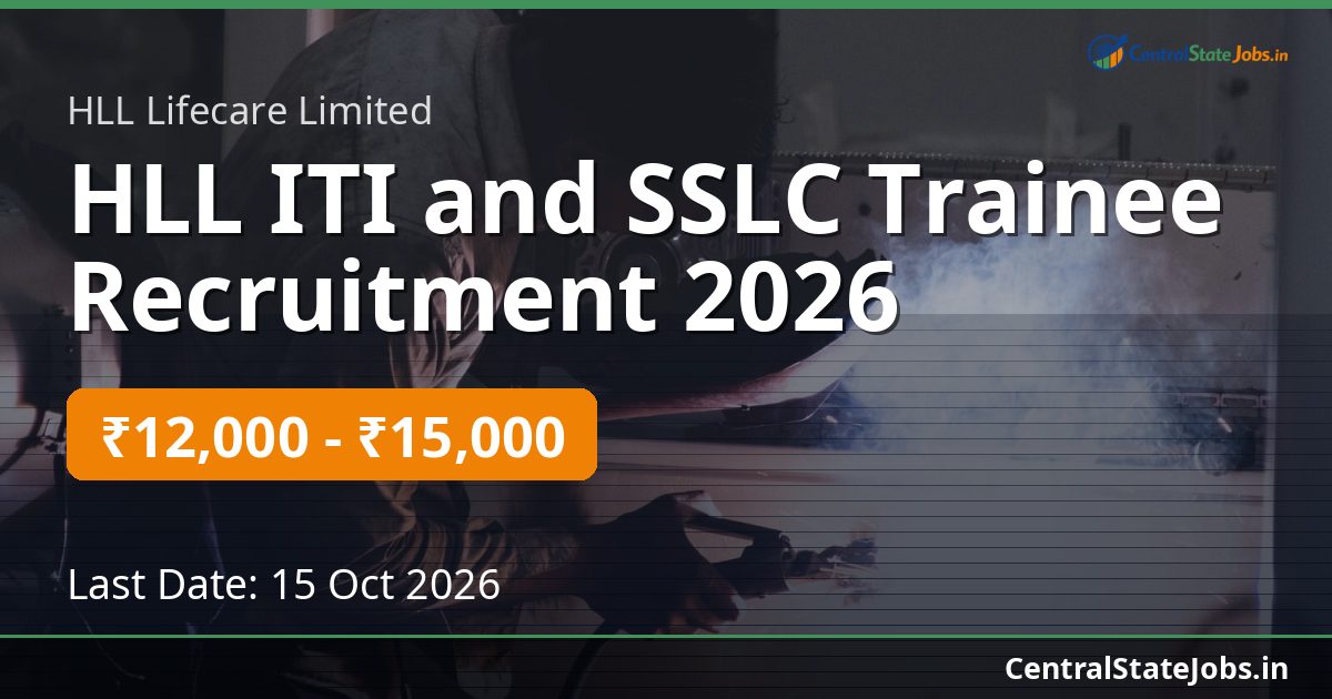 HLL ITI and SSLC Trainee Recruitment 2026