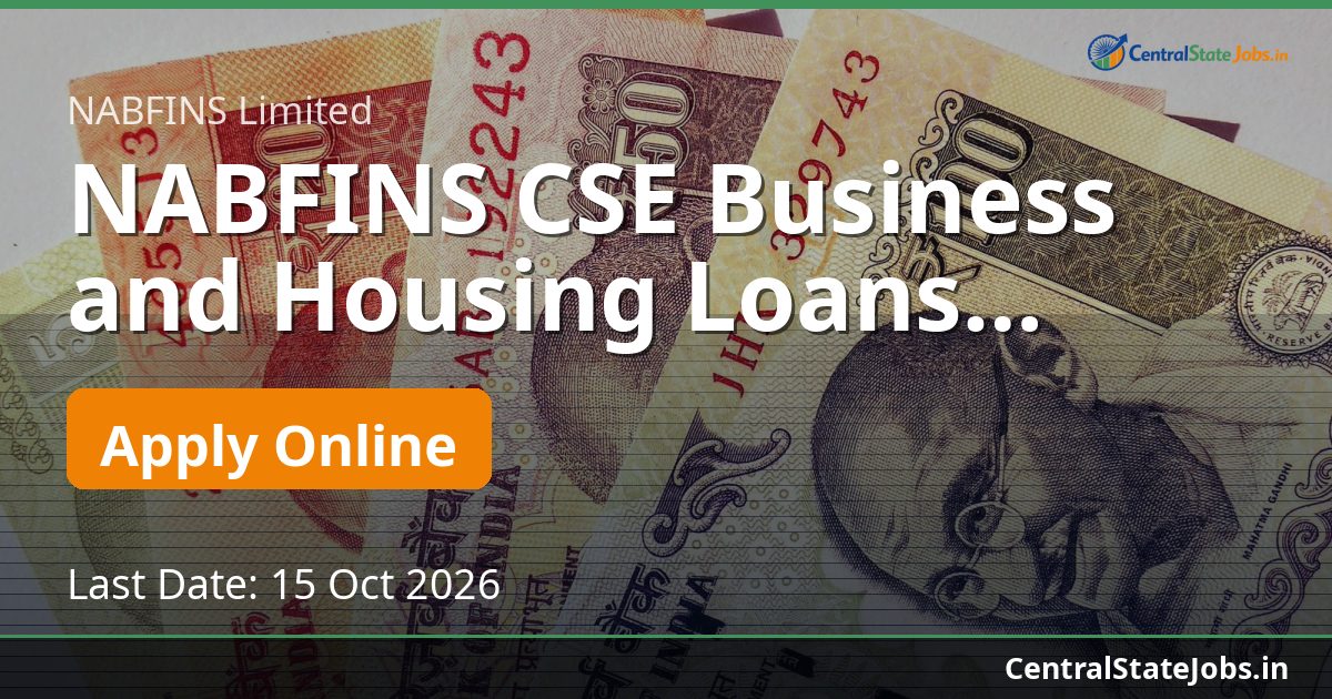 NABFINS CSE Business and Housing Loans Recruitment 2026