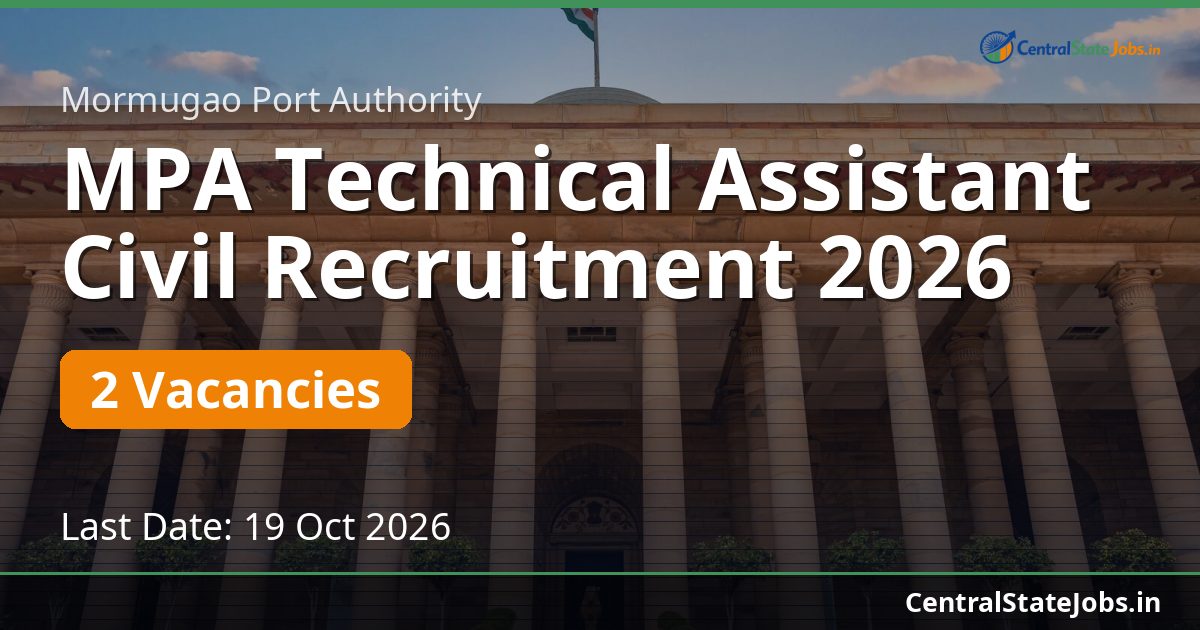 MPA Technical Assistant Civil Recruitment 2026