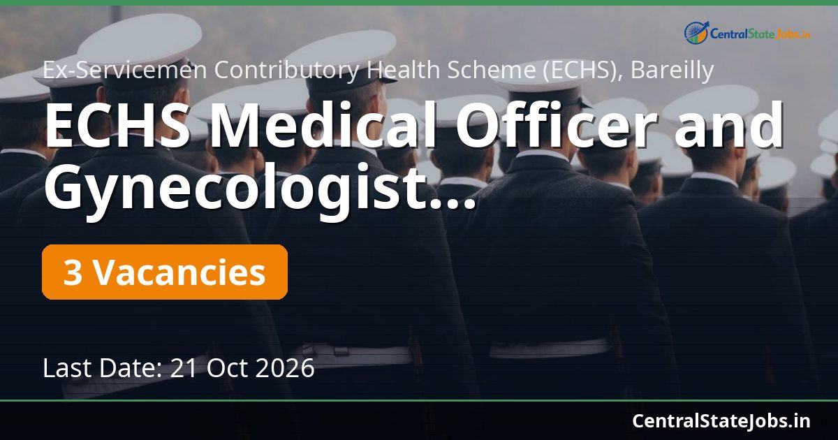 ECHS Medical Officer and Gynecologist Recruitment 2026