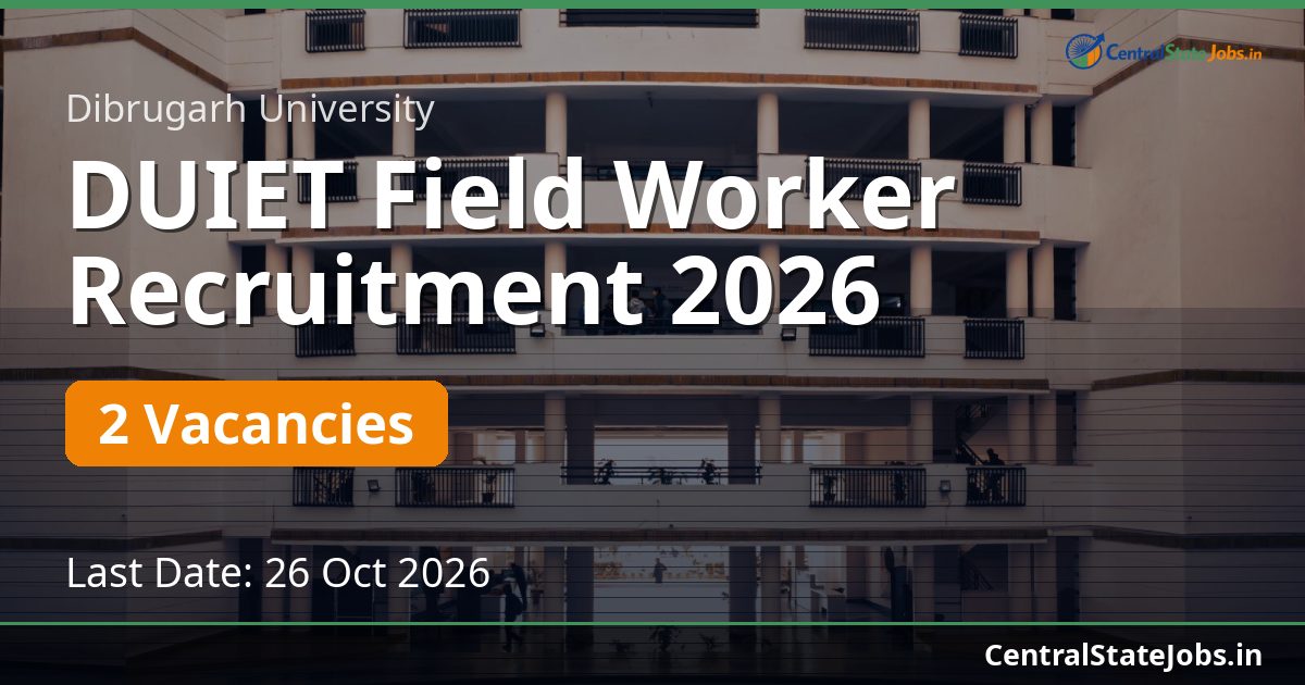 DUIET Field Worker Recruitment 2026