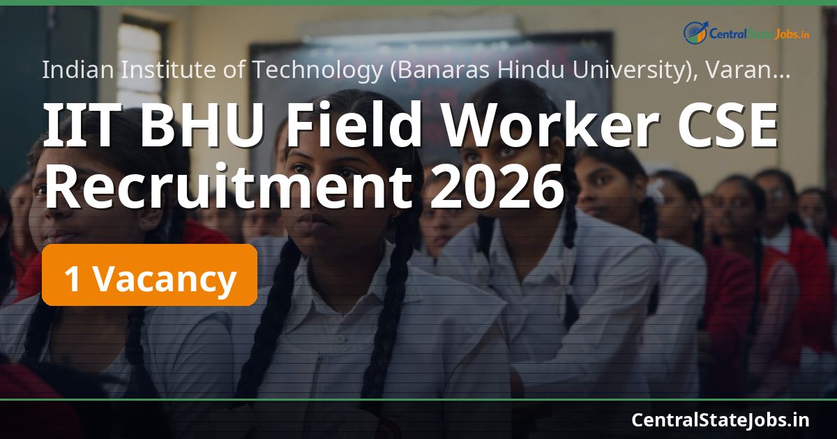 IIT BHU Field Worker CSE Recruitment 2026