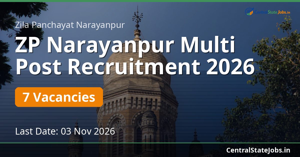 ZP Narayanpur Multi Post Recruitment 2026