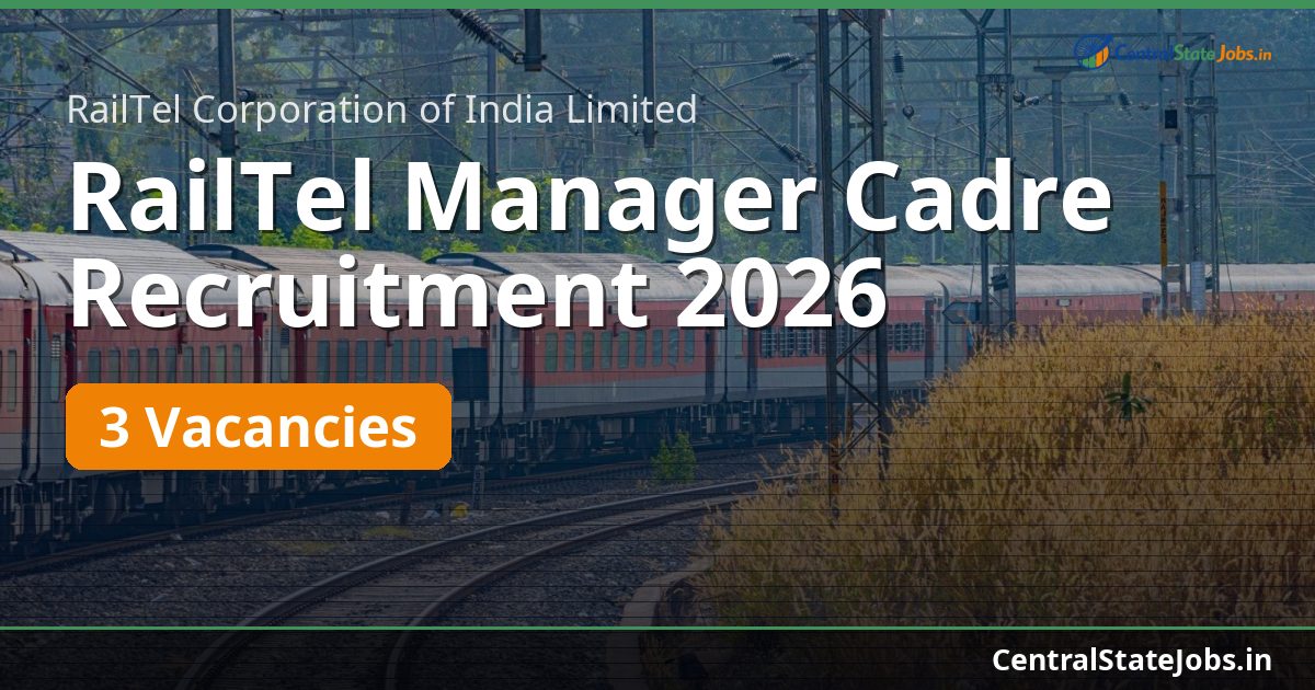 RailTel Manager Cadre Recruitment 2026
