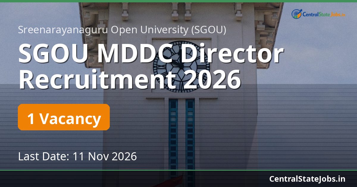SGOU MDDC Director Recruitment 2026
