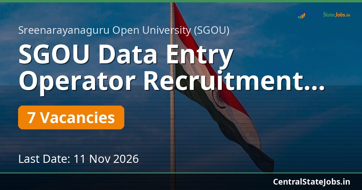 SGOU Data Entry Operator Recruitment 2026