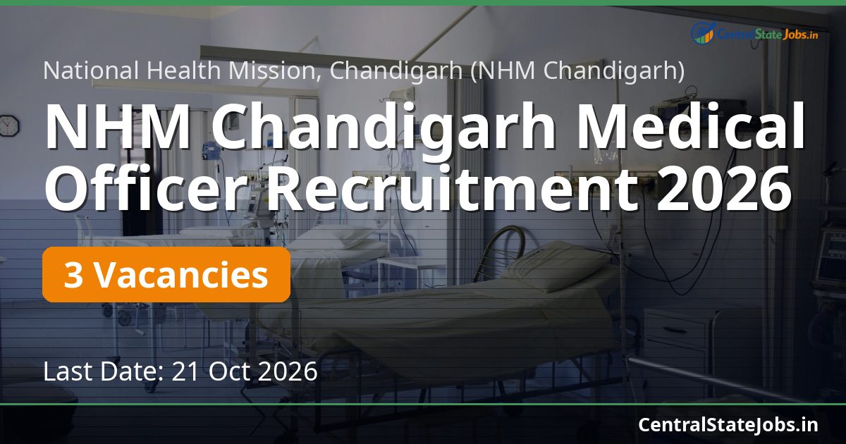 NHM Chandigarh Medical Officer Recruitment 2026