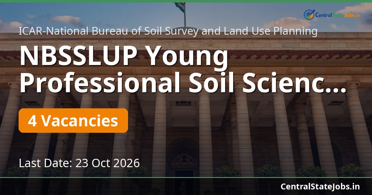 NBSSLUP Young Professional Soil Science Recruitment 2026