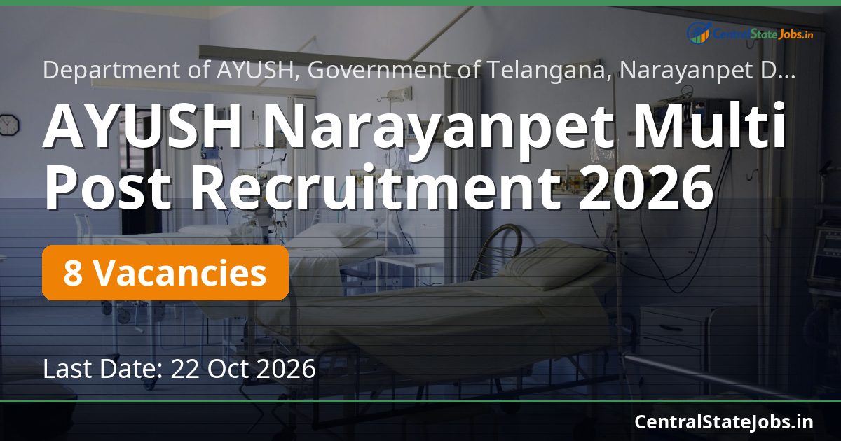 AYUSH Narayanpet Multi Post Recruitment 2026