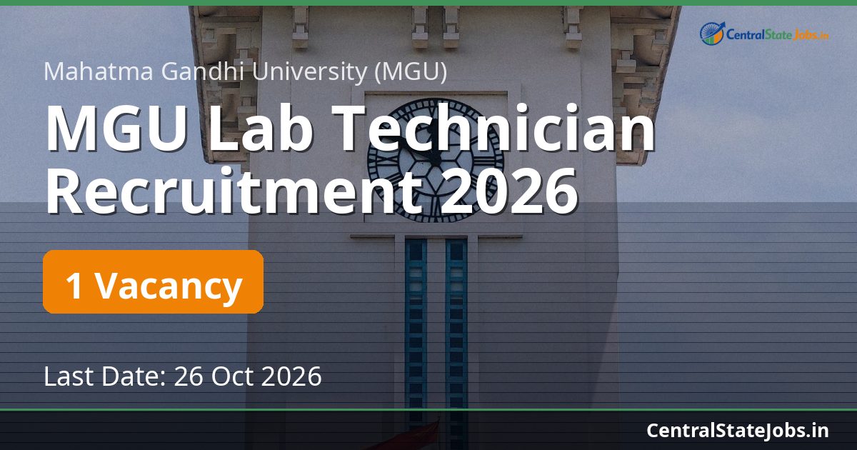 MGU Lab Technician Recruitment 2026
