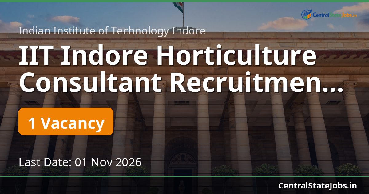IIT Indore Horticulture Consultant Recruitment 2026