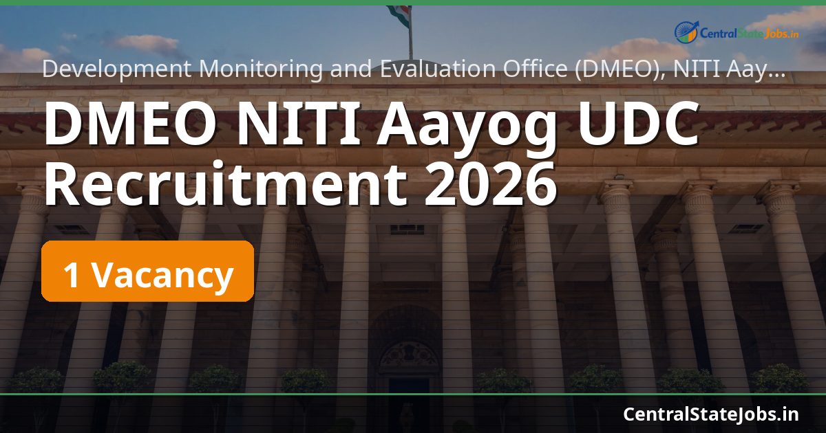 DMEO NITI Aayog UDC भर्ती 2026