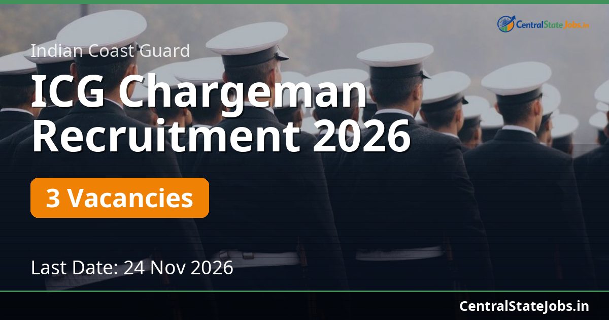 ICG चार्जमैन भर्ती 2026