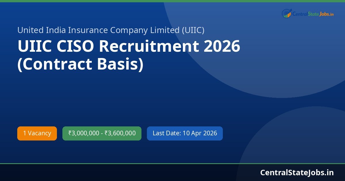 UIIC CISO Recruitment 2026 (Contract Basis)